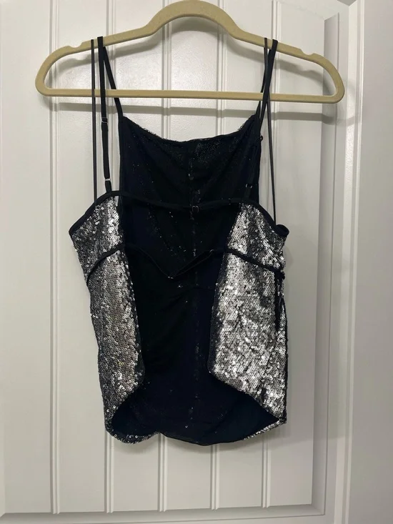 Free People Silver Sequin Backless Cami Top - Picture 4 of 4